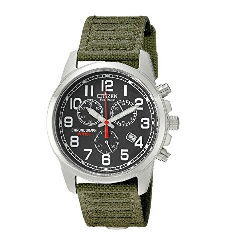 Citizen Men's AT0200-05E Eco-Drive Stainless Steel Watch with Green Canvas Band, Only $96.99, free shipping
