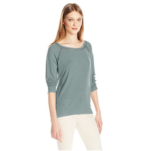 Calvin Klein Jeans Women's Solid Shirt with Lace Detail, Only $14.99