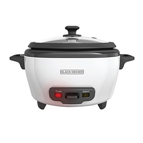 BLACK+DECKER RC506 6-Cup Cooked/3-Cup Uncooked Rice Cooker and Food Steamer, White, Only $9.88