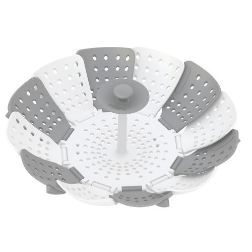 Joseph Joseph 40024 Lotus Steamer Basket Folding Non-Scratch for Steaming Vegetable Silicone Feet, Gray, Only $10.99, You Save $4.01(27%)