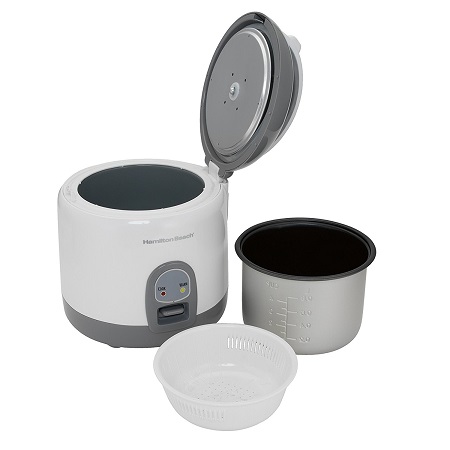 Hamilton Beach Rice Cooker with Rinser/Steam Basket (4 Cups uncooked resulting in 8 Cups cooked) 37508, Only $24.99
