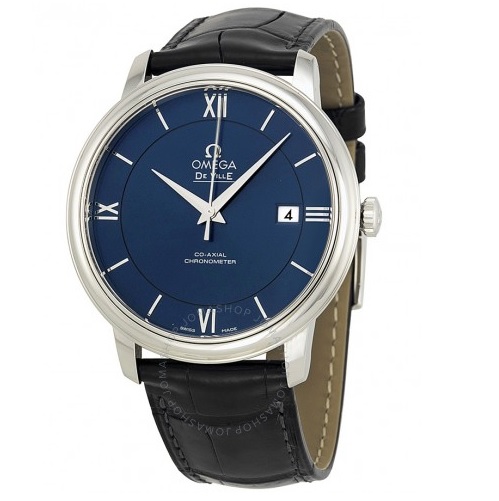 OMEGA De Ville Prestige Blue Dial Black Leather Men's Watch 42413402003001 Item No. 424.13.40.20.03.001, only $2125.00, free shipping after using coupon code