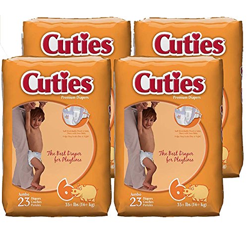 Cuties Baby Diapers, Size 6, 23-Count, Pack of 4, Only $6.21, free shipping after using SS