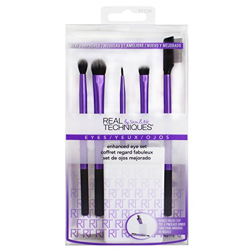 Real Techniques Cruelty Free Enhanced Eye Set, Includes: Medium Shadow, Essential Crease, Fine Liner & Shading Brushes, Lash Separator, and Brush Cup, Only$9.90