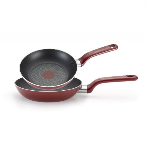 T-fal C514S2 Excite Nonstick Thermo-Spot Dishwasher Safe Oven Safe PFOA Free 8-Inch and 10.25-Inch Fry Pans Cookware, 2-Piece Set, Red, Only $19.51