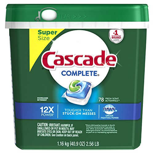Cascade complete Actionpacs Dishwasher Detergent, Fresh Scent, 78Count, Only $13.04 free shipping after using SS