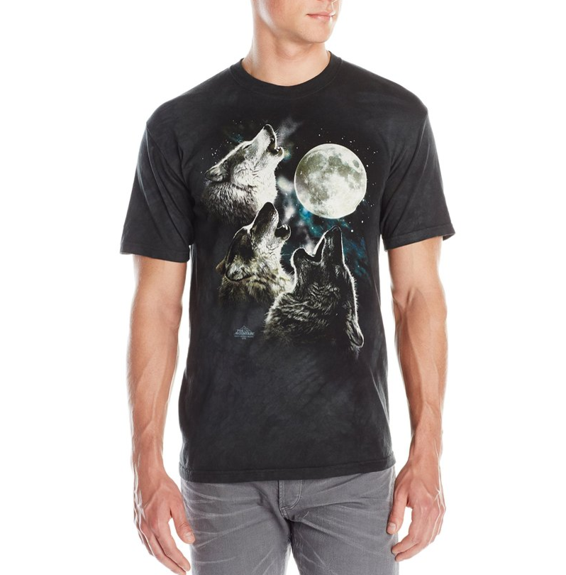 THE MOUNTAIN 三狼嚎月 短袖T恤, 現僅售$14.60
