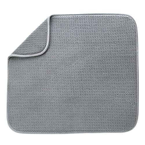 S&T 407200 Microfiber Dish Drying Mat, 16 by 18-Inch,  Gray, Only $4.56