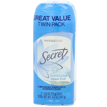 Secret Original Shower Fresh Scent Women's Invisible Solid pH Balanced Antiperspirant and Deodorant - 5.2 Oz Ea, Count of 2   $2.97