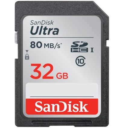 SanDisk 32GB Ultra Class 10 SDHC UHS-I Memory Card Up to 80MB, Grey/Black (SDSDUNC-032G-GN6IN) $6.79 FREE Shipping on orders over $25