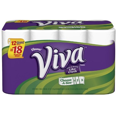 Viva Choose-a-Size Giant Roll Paper Towels, 12 Rolls, Only $16.99