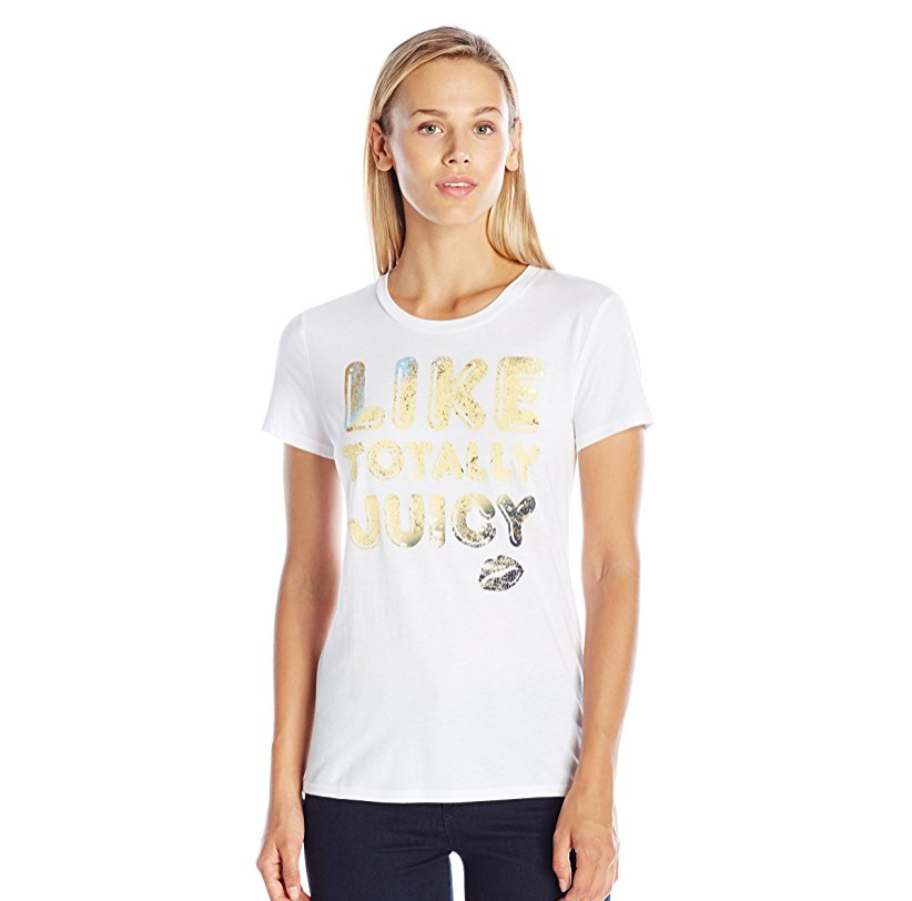 Juicy Couture 橘滋 女士字母logo 短袖T恤, 現僅售$23.85