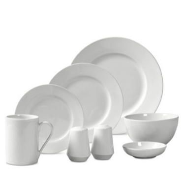 Tabletops Unlimited 純白色陶瓷餐具50件套  特價僅售$29.99