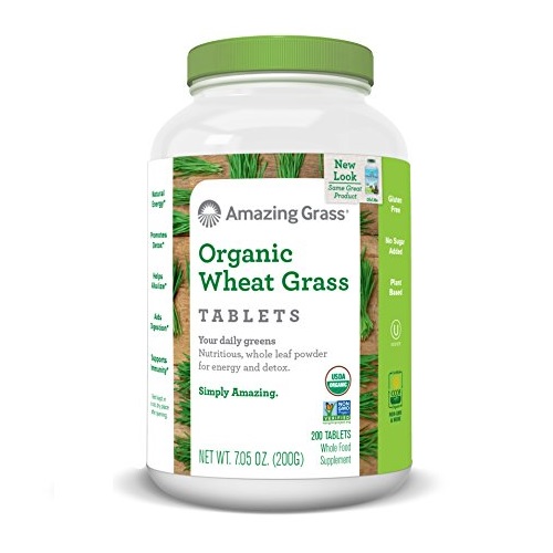 Amazing Grass Organic Wheat Grass, 200 Count, 1000Mg Tablets, Only$17.99