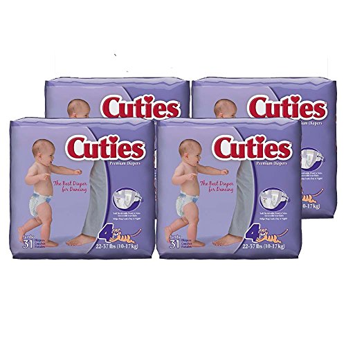 Cuties Baby Diapers, Size 4, 31-Count, Pack of 4, Only $8.37, free shipping after using SS