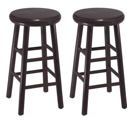 Winsome Wood 24-Inch Swivel Bar Stools, Dark Espresso Finish, Set of 2, Only $42.86, You Save $44.84(51%)