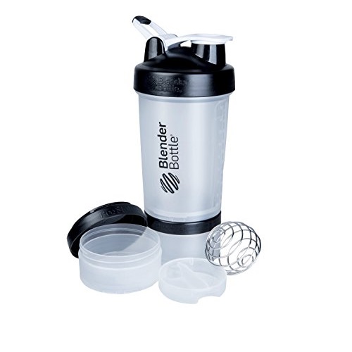 BlenderBottle ProStak System with 22-Ounce Bottle and Twist n' Lock Storage, Clear/Black, Only $7.52