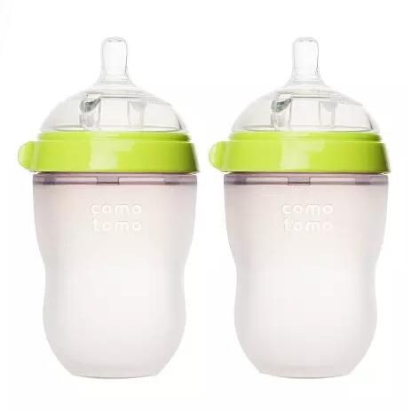 寶媽們囤奶瓶啦！Comotomo 媽媽乳感硅膠奶瓶250ml 六隻裝 綠色  特價僅售$47.58