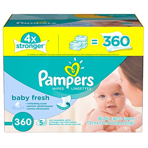Pampers Baby Wipes Baby Fresh 5X Refill, 360 count, Only$8.09, free shipping after clipping coupon and using SS