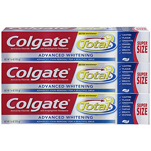 史低价！Colgate高露洁Total Advanced  Whitening高级净白牙膏，7.6oz每支，共3支，原价$11.97 ，现仅售$6.41