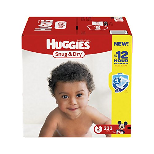 Huggies Snug & Dry Diapers, Size 3, 222 Count (One Month Supply), Only $28.98, free shipping after clipping coupon and using SS