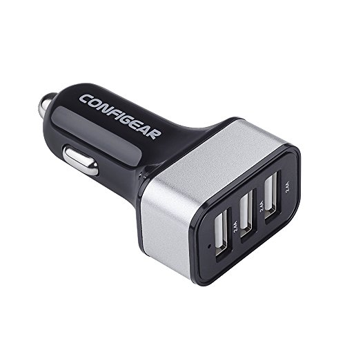 Configear 三介面USB車載充電器（銀色）使用折扣碼后僅售 $6.99