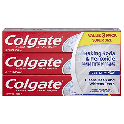 史低价！Colgate高露洁 苏打和过氧化物美白泡沫牙膏， 8 oz/支，共3支，原价$4.96，现点击coupon后仅售$3.56