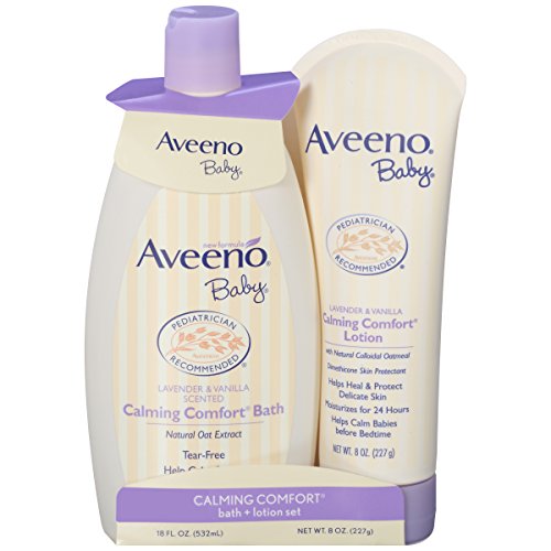 Aveeno Baby Calming Comfort Bath + Lotion Set, Baby Skin Care Products, 2 Items, Only $7.49