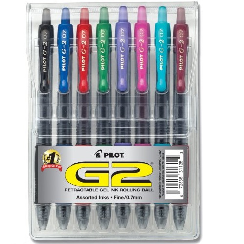 Pilot G2 Retractable Premium Gel Ink Roller Ball Pens, Fine Point, Assorted Colors, 8-Pack (31128), Only $4.86