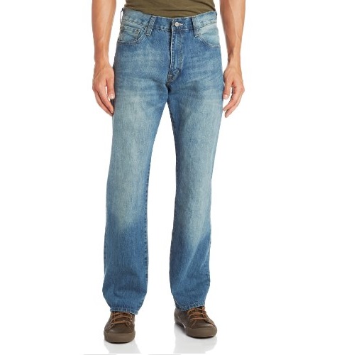 IZOD Relaxed Fit 男士直筒牛仔裤，原价$59.50，现仅售$10.49