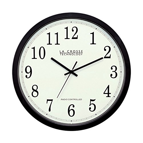 La Crosse Technology WT-3143A-INT 14-Inch Atomic Wall Clock, Black, Only $18.47