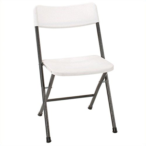 Cosco Resin Folding Chair with Molded Seat and Back White Speckle, 4-Pack, Only $34.72