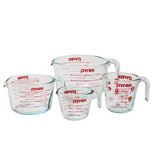 Pyrex 4-Piece Glass Measuring Cup Set with Large 8 Cup Measuring Cup, Only $14.45