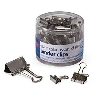 Officemate Silver Binder Clips, Assorted Sizes, 30/Tub (31021)  $1.12