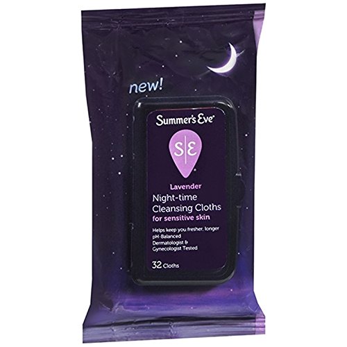 Summer's Eve Night-Time Cleansing Cloths for Sensitive Skin - PH-Balanced - Help Wipe Away Odor-Causing Bacteria - Doctor Tested - Lavender Scent - 32 Counts, Only $4.65