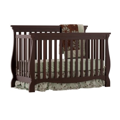 Stork Craft Carrara 4-in-1 Fixed Side Convertible Crib, Espresso, Only $145.28, You Save $94.71(39%)