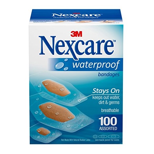 Nexcare Waterproof Clear Bandages, Superior Protection Seals Out Water, Dirt and Germs, Assorted Sizes, 100 Count, Only$8.54, free shipping after using SS