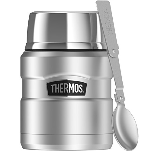Thermos Stainless King 16 Ounce Food Jar with Folding Spoon, Stainless Steel, Only $16.99