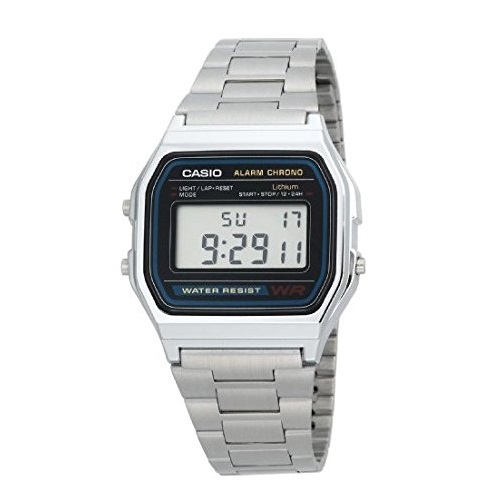 Casio Men's  A158WA-1DF Stainless Steel Digital Watch, Only $9.75, You Save $12.20(56%)