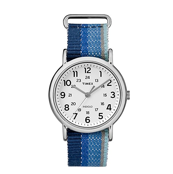 Timex Weekender Watch - Blue Striped/Denim Strap only $29.95