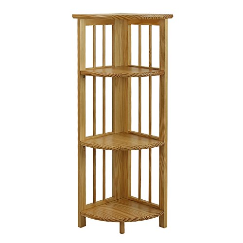 Casual Home 4 Shelf Corner Bookcase, Natural, Only $23.60, You Save $57.40(71%)