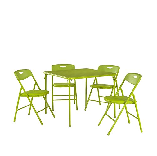 Cosco Products 5-Piece Folding Table and Chair Set, Apple Green only $29.33