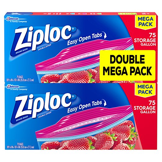 Ziploc Storage Bags Gallon Mega Pack, 150 Count, only $10.55free shipping after using SS