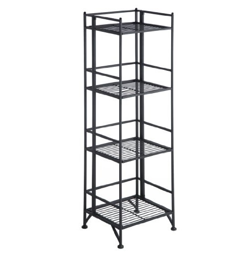 Convenience Concepts Designs2Go X-Tra Storage 4-Tier Folding Metal Shelf, Black, Only $23.74, You Save $56.25(70%)