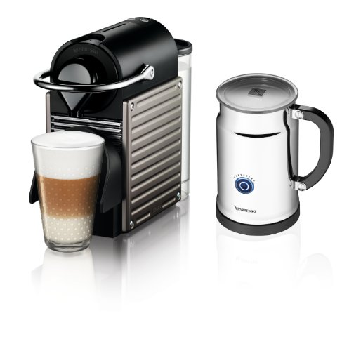 Nespresso Pixie Espresso Maker With Aeroccino Plus Milk Frother, Electric Titan, Only $149.99, You Save $129.01(46%)