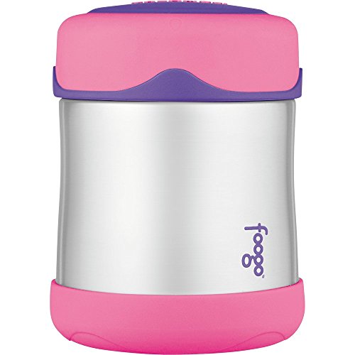THERMOS FOOGO Vacuum Insulated Stainless Steel 10-Ounce Food Jar, Pink/Purple, Only $12.57