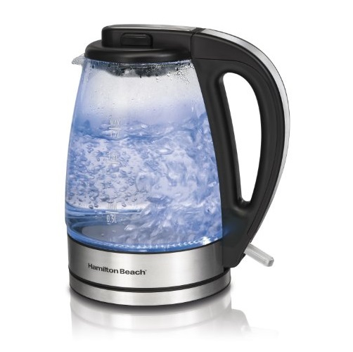 Hamilton Beach 40865 Glass Electric Kettle, 1.7-Liter, Only $21.59
