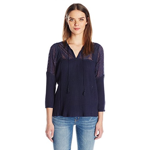 Lucky Brand Women's Eyelet Peasant Top,  Only $7.99, You Save $61.51(89%)