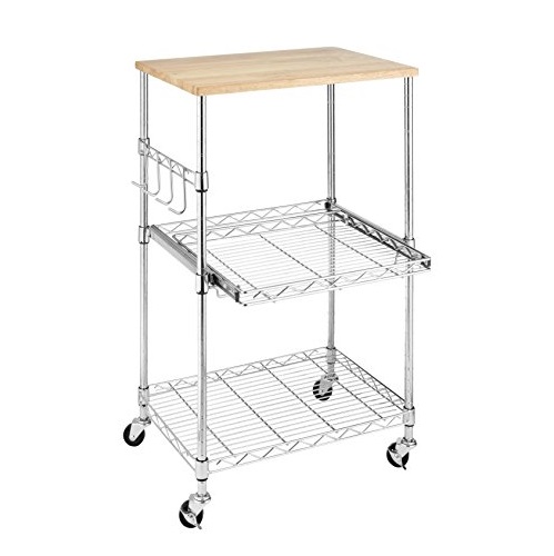 Whitmor Supreme Microwave Cart, Wood & Chrome, Only $31.01, free shipping