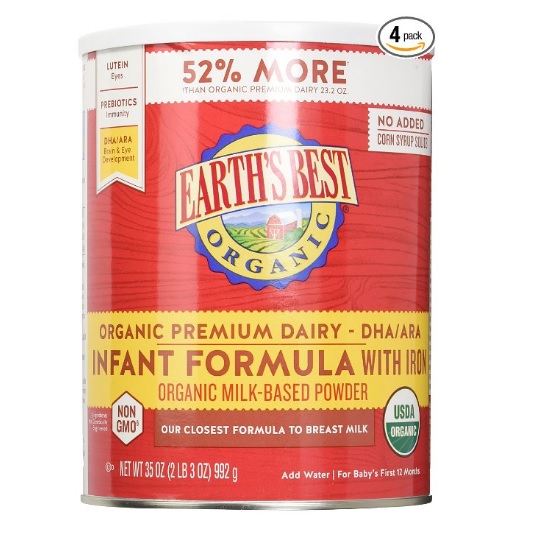 Earth's Best Organic Infant Powder Formula with Iron, Omega-3 DHA & Omega-6 ARA 35 Ounce, Pack of 4 , Only $113.97, free shipping after clipping coupon and using SS